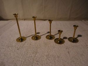 My Morning Coffee- 5 Brass Candle Holders on Craigslist